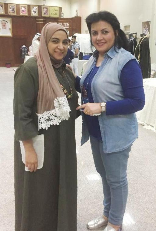 حنان العلي والزميلة ماجدة أبو المجد